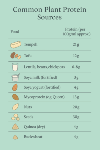 Common Plant Protein Sources Table