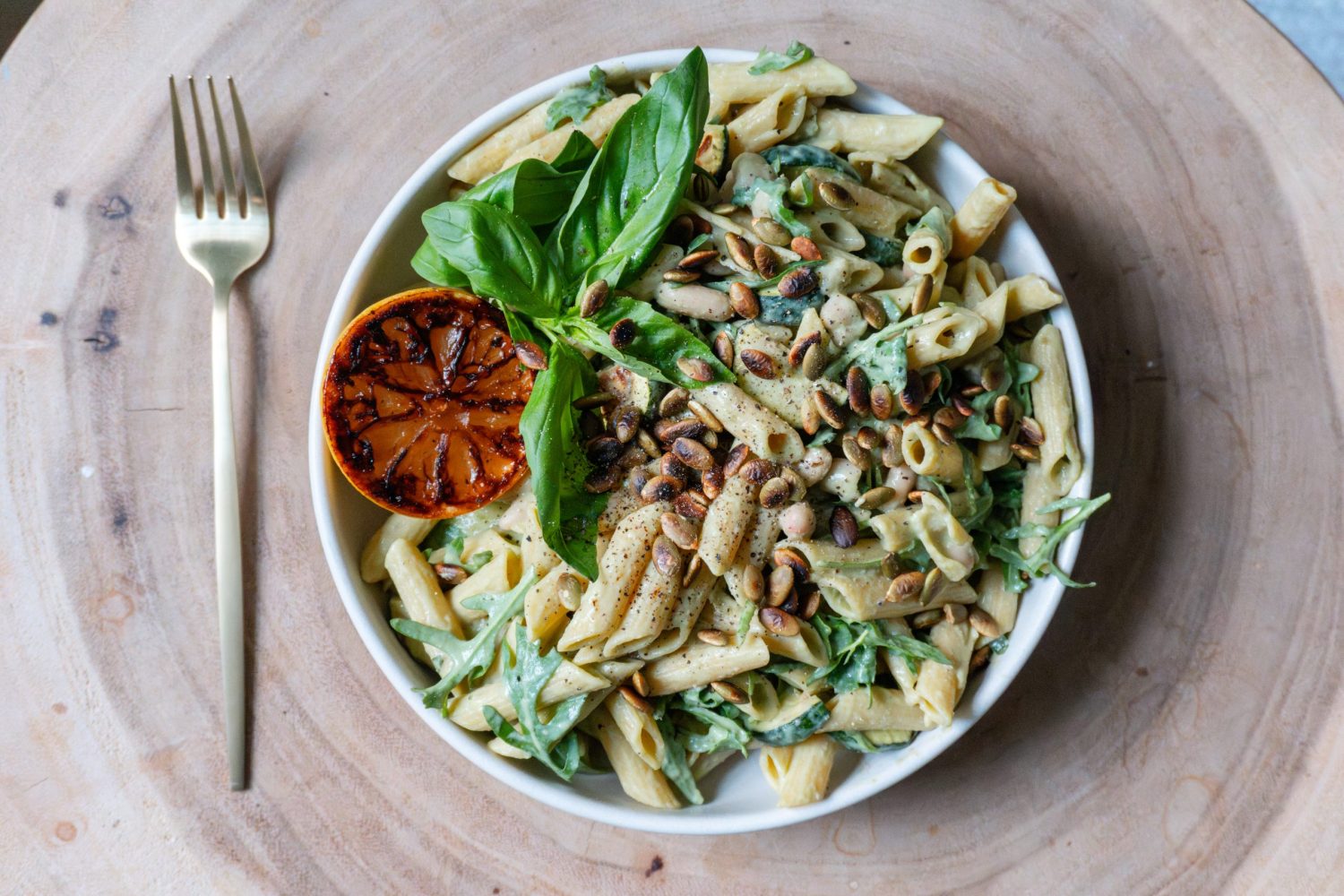 Charred Lemon, White Bean & Basil Pasta